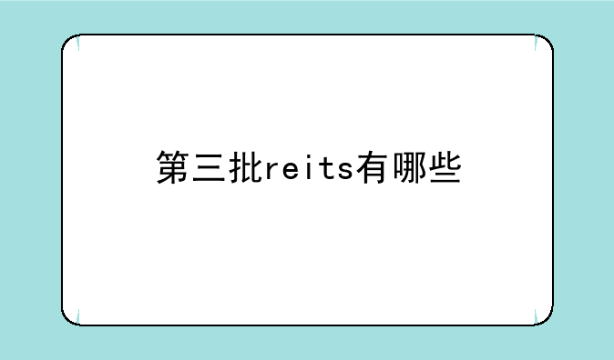 第三批reits有哪些