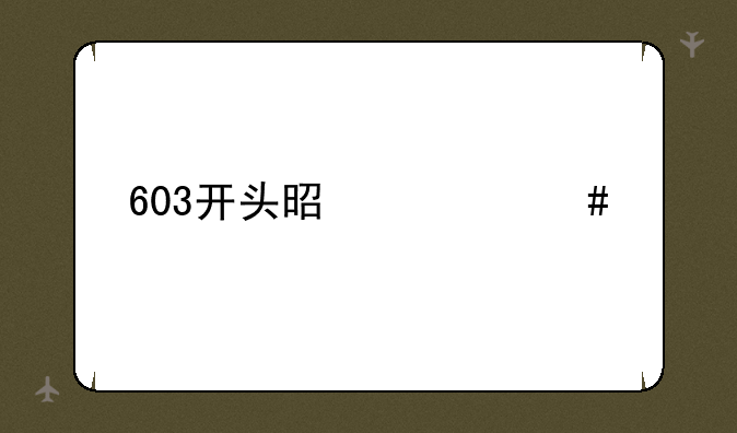 603开头是什么股票