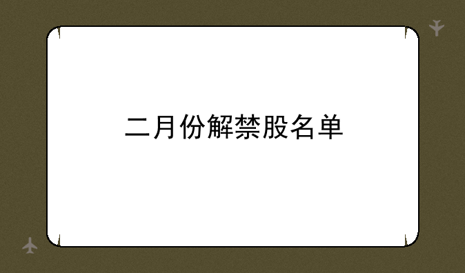 二月份解禁股名单