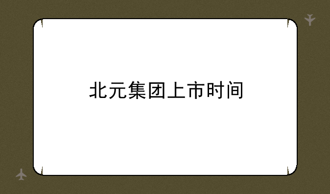 北元集团上市时间