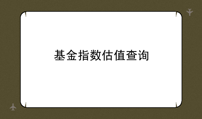 基金指数估值查询