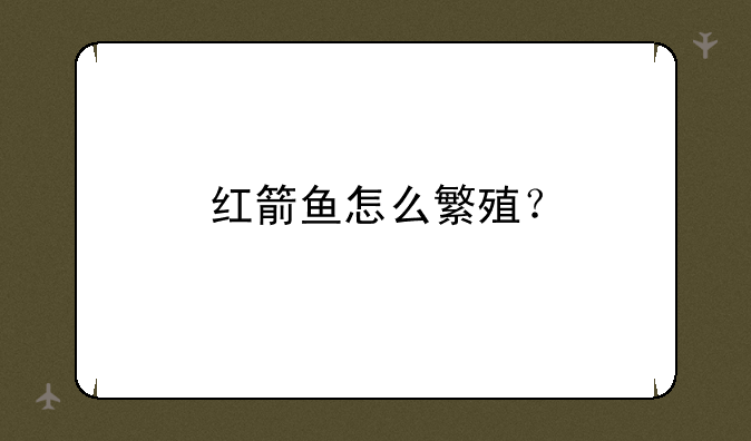 红箭鱼怎么繁殖？