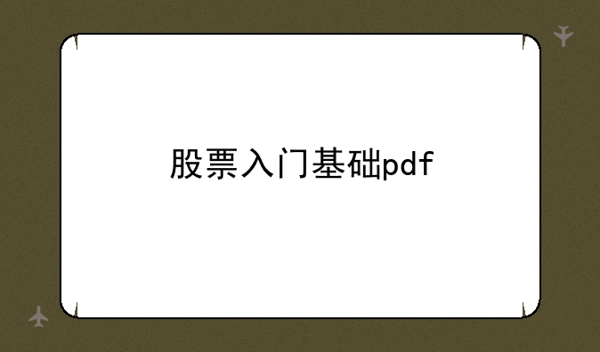 股票入门基础pdf