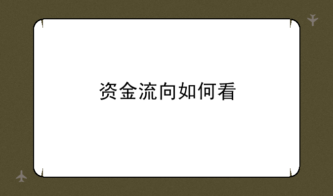 资金流向如何看