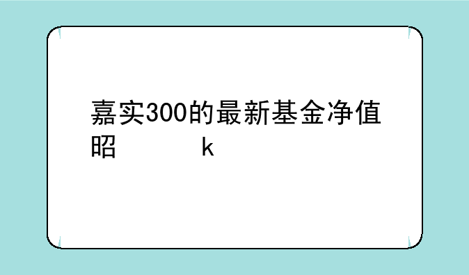 嘉实300的最新基金净值是多少