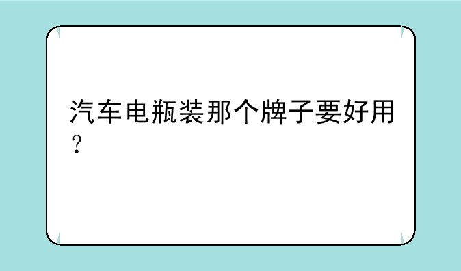 汽车电瓶装那个牌子要好用？