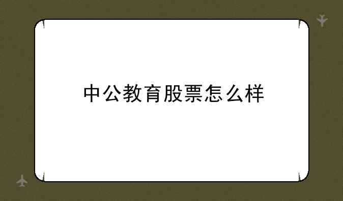 中公教育股票怎么样