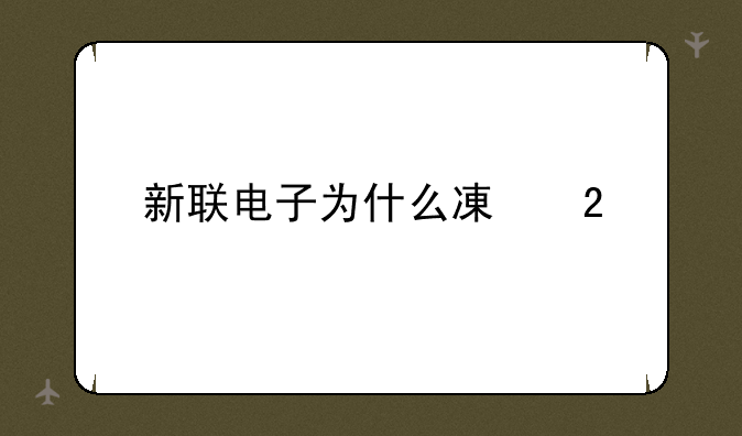 新联电子为什么减持