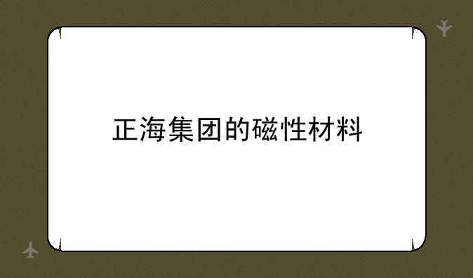 正海集团的磁性材料