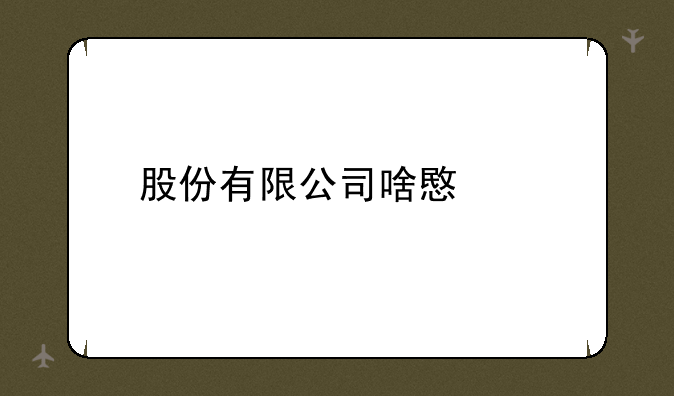 股份有限公司啥意思