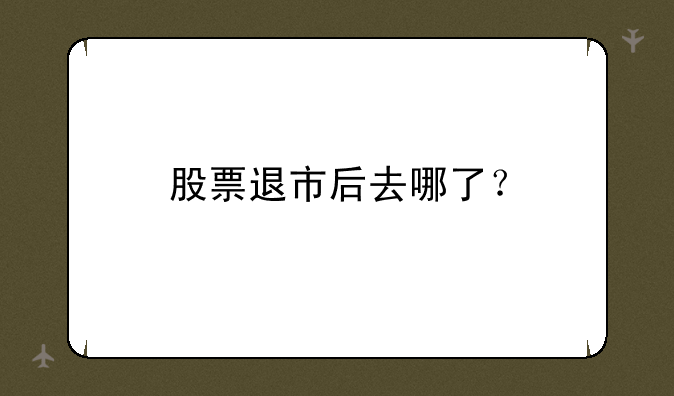 股票退市后去哪了？