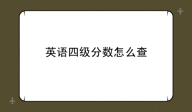 英语四级分数怎么查