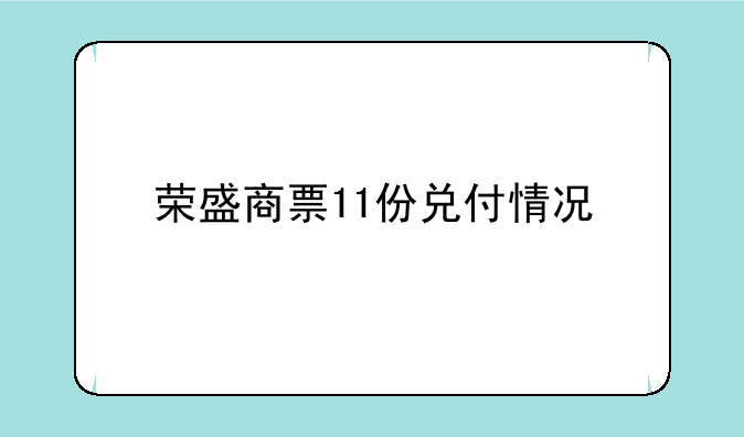 荣盛商票11份兑付情况