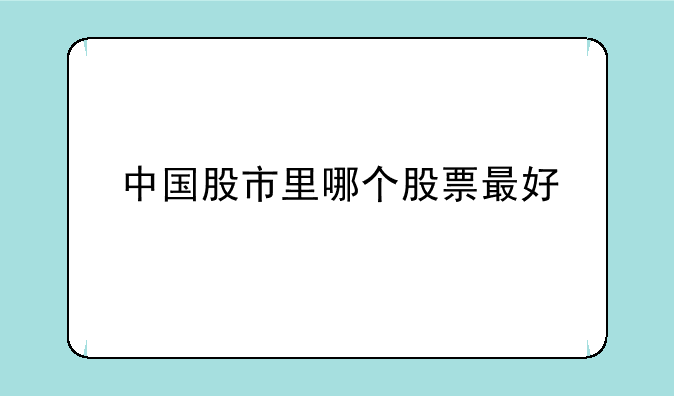 中国股市里哪个股票最好