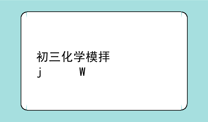 初三化学模拟中考的试题