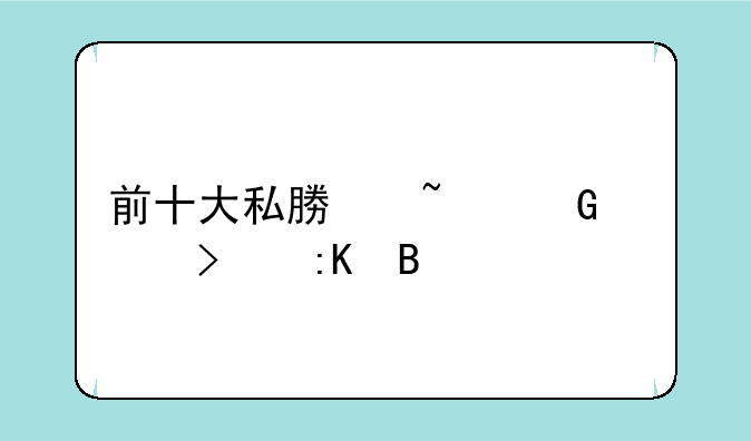 前十大私募基金公司排名