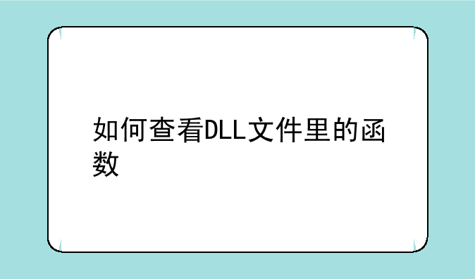 如何查看DLL文件里的函数