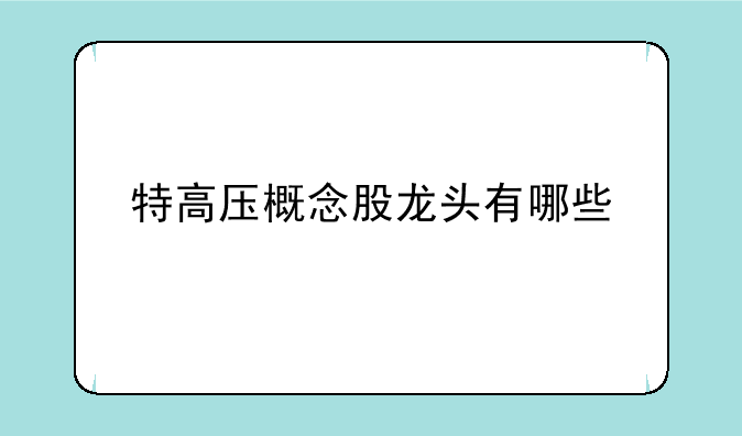 特高压概念股龙头有哪些