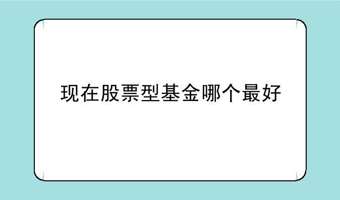 现在股票型基金哪个最好