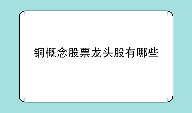 铜概念股票龙头股有哪些