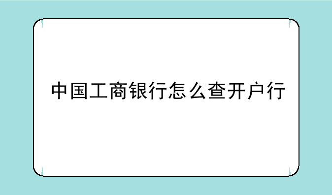 中国工商银行怎么查开户行