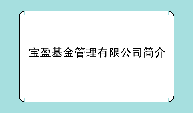 宝盈基金管理有限公司简介