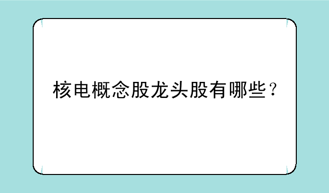 核电概念股龙头股有哪些？