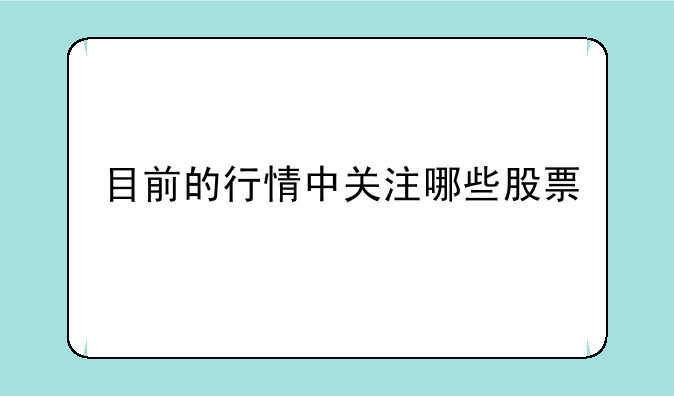 目前的行情中关注哪些股票