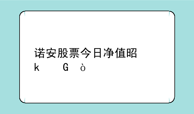 诺安股票今日净值是多少？