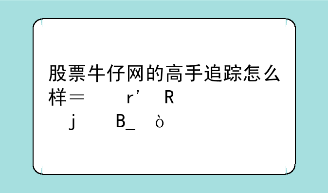 股票牛仔网的高手追踪怎么样？有用过的吗？