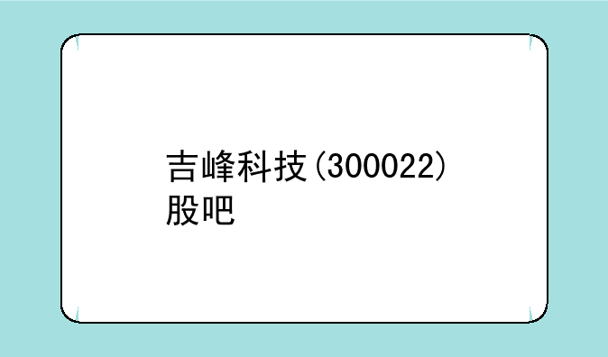 吉峰科技(300022)股吧